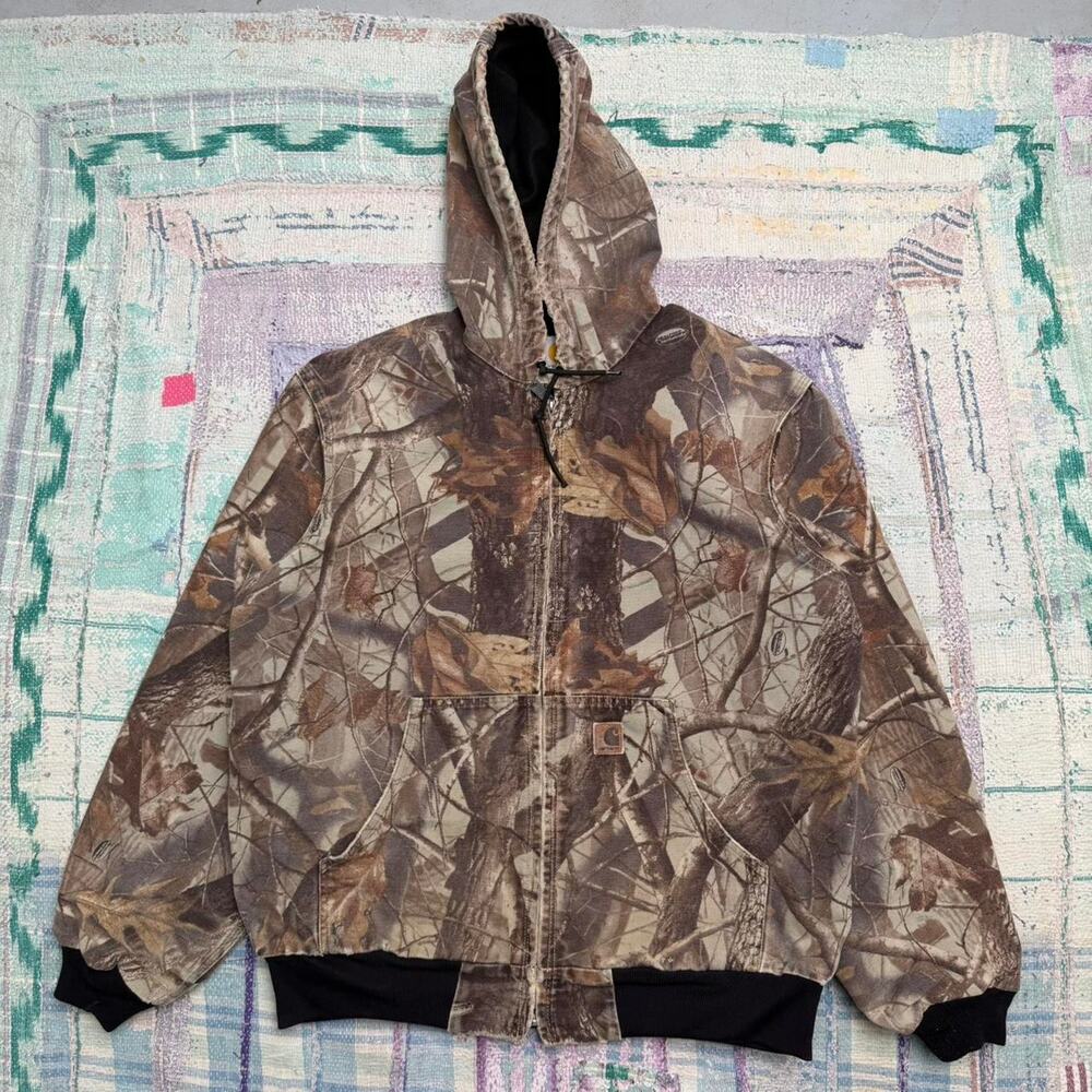 Vintage Carhartt Realtree hoodie J144 CMO Size L tall